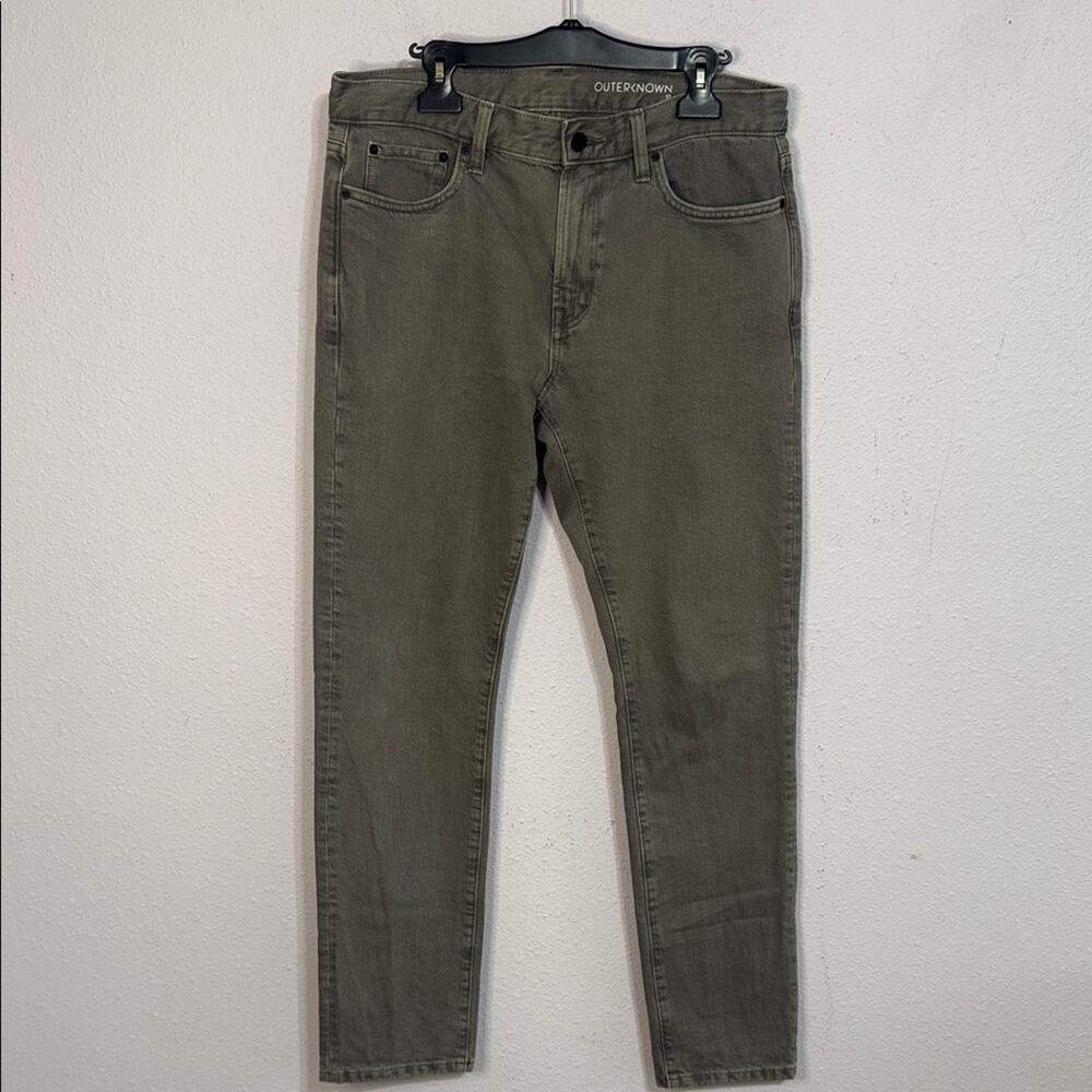 Outerknown Men Light Gray Organic Cotton Thrifter Tapered Fit Jeans Size 32x32